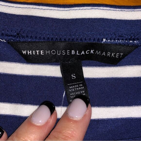 White House Black Market Off The Shoulder Stripped Sneaker Dress - Picture 9 of 16